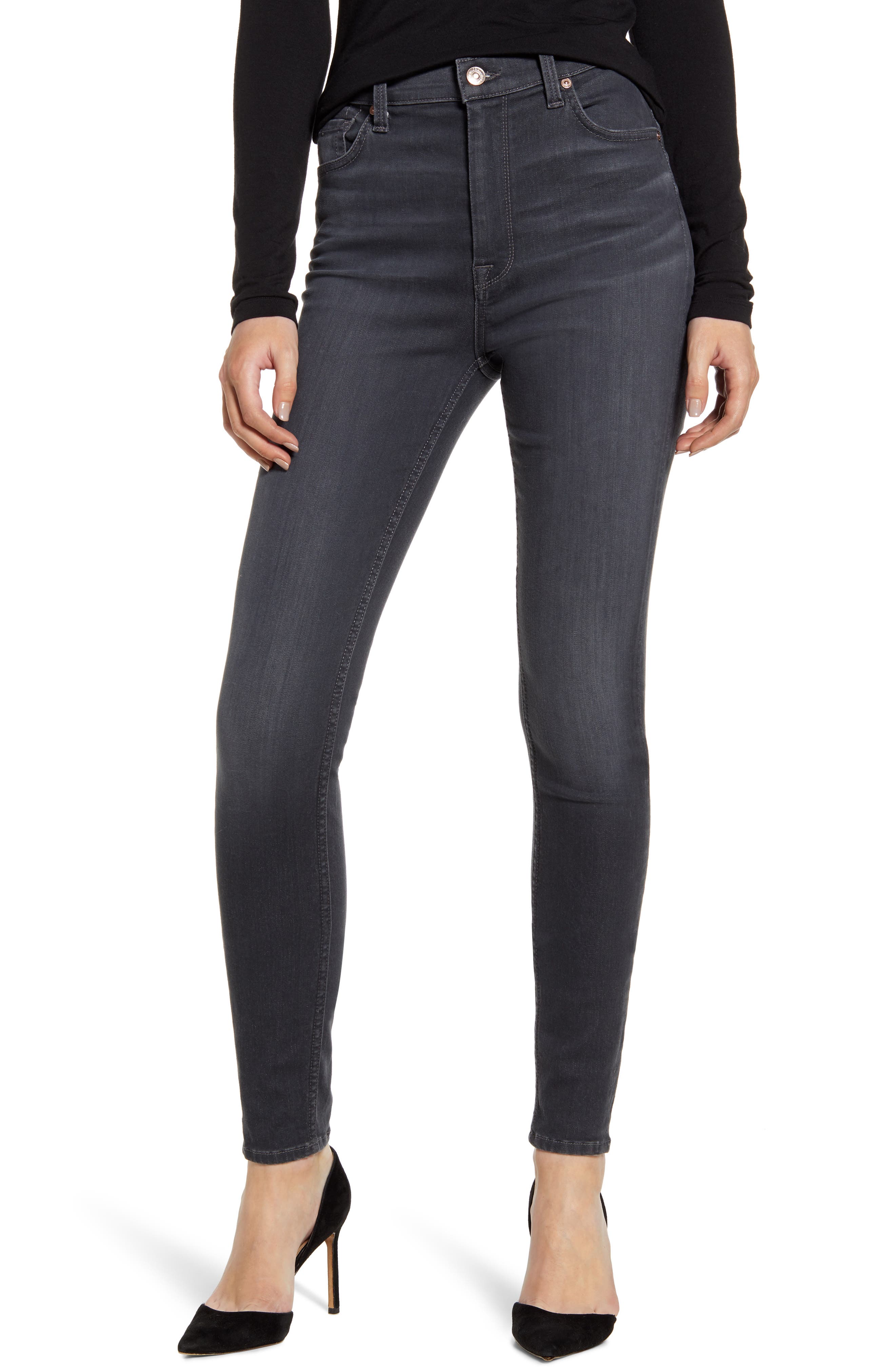 seven for all mankind black skinny jeans