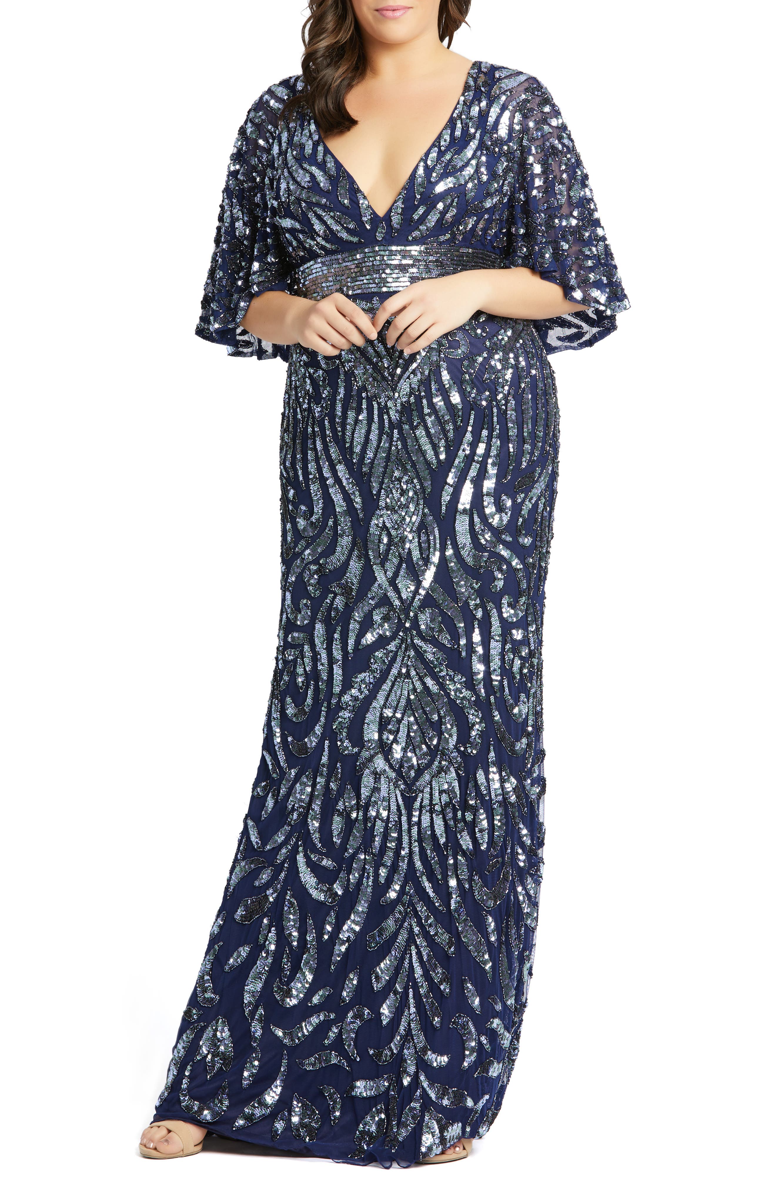 plus size beaded evening gowns