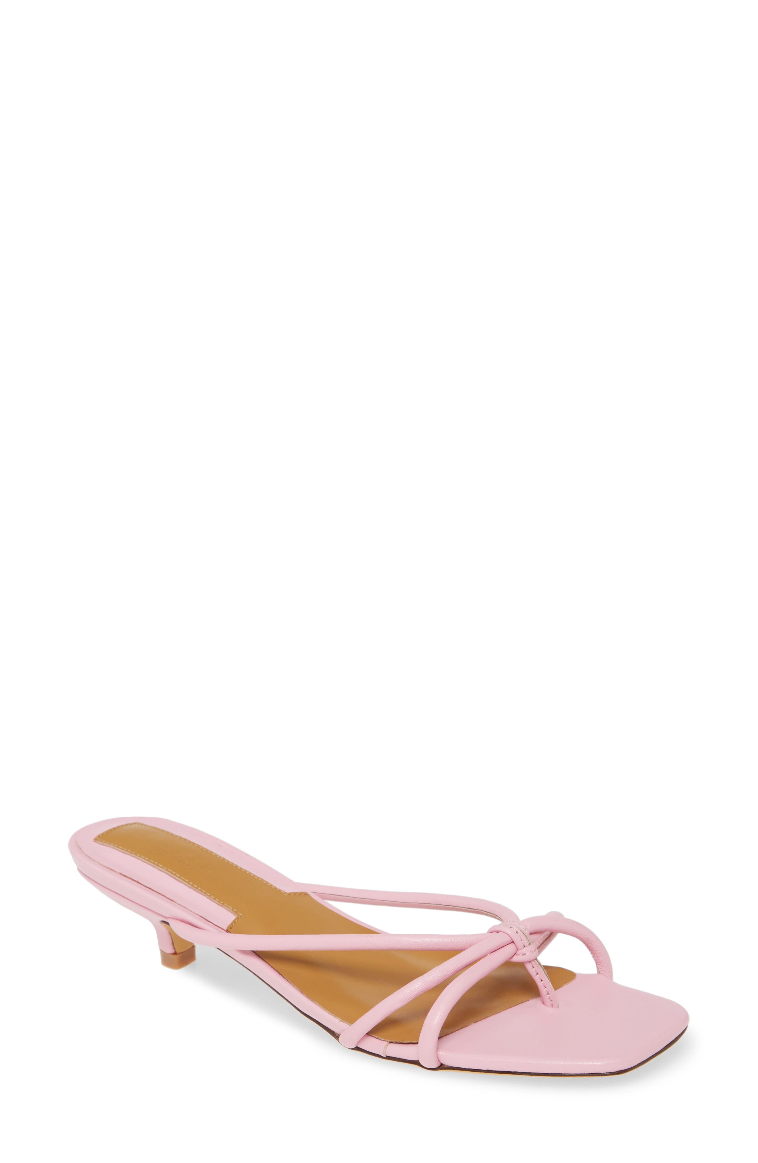 pink strappy kitten heels