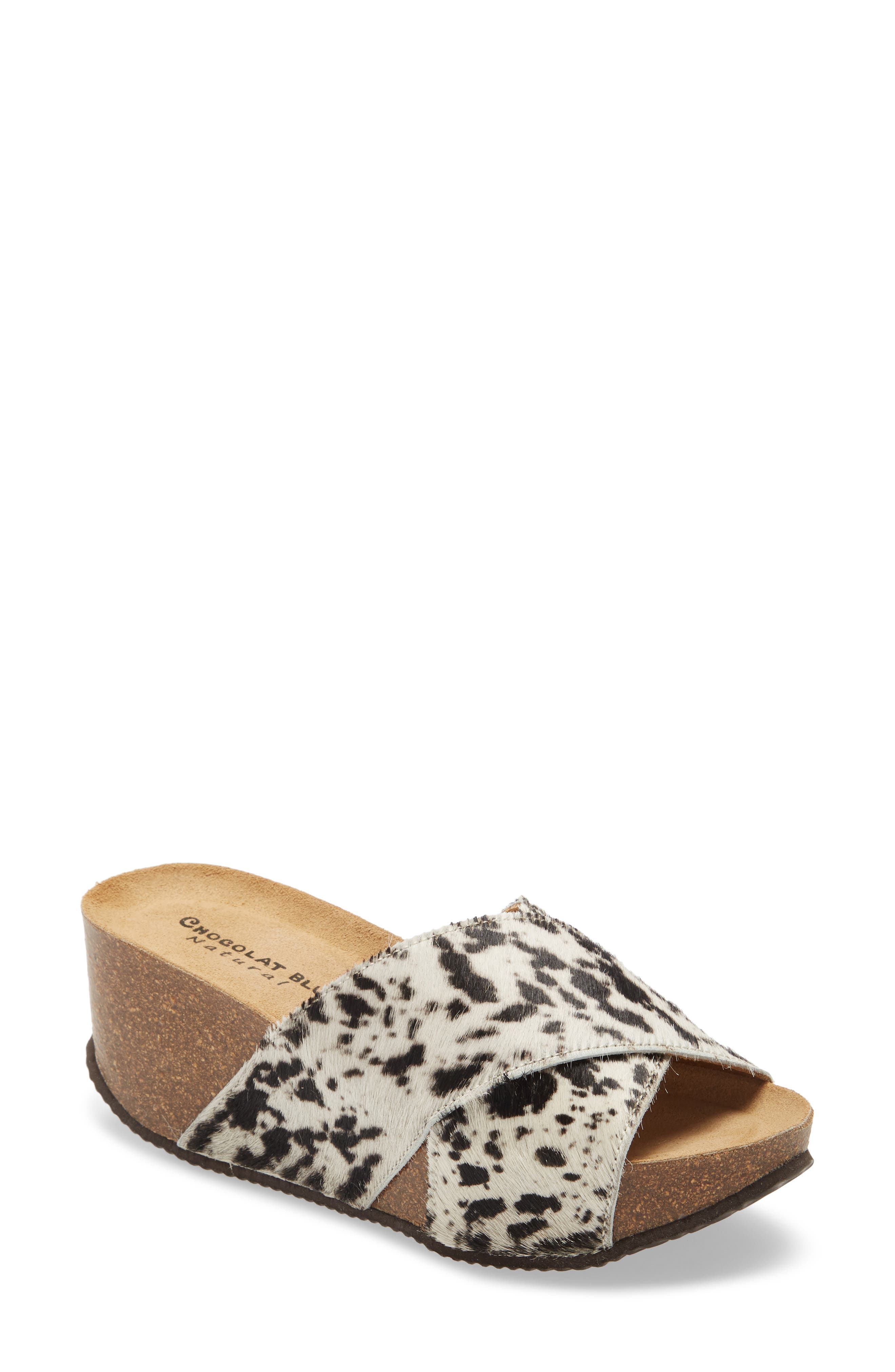 chocolat blu leopard wedge