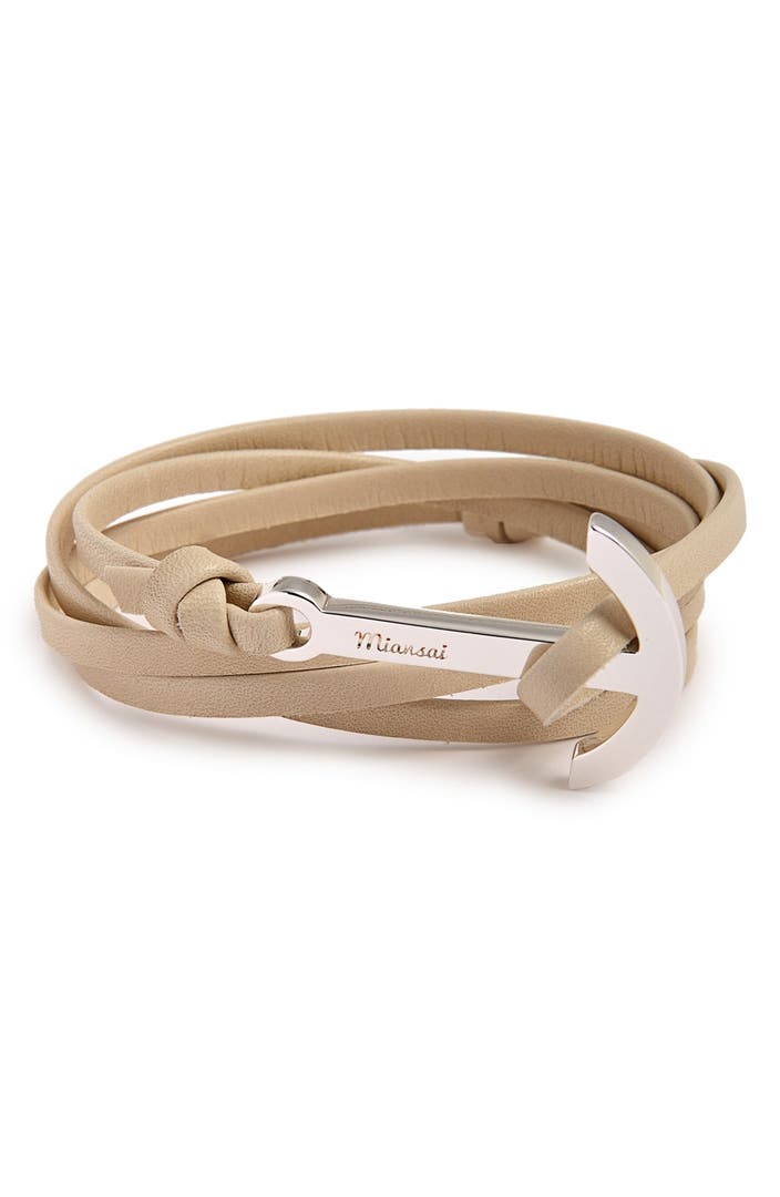Miansai Modern Anchor Leather Wrap Bracelet | Nordstrom
