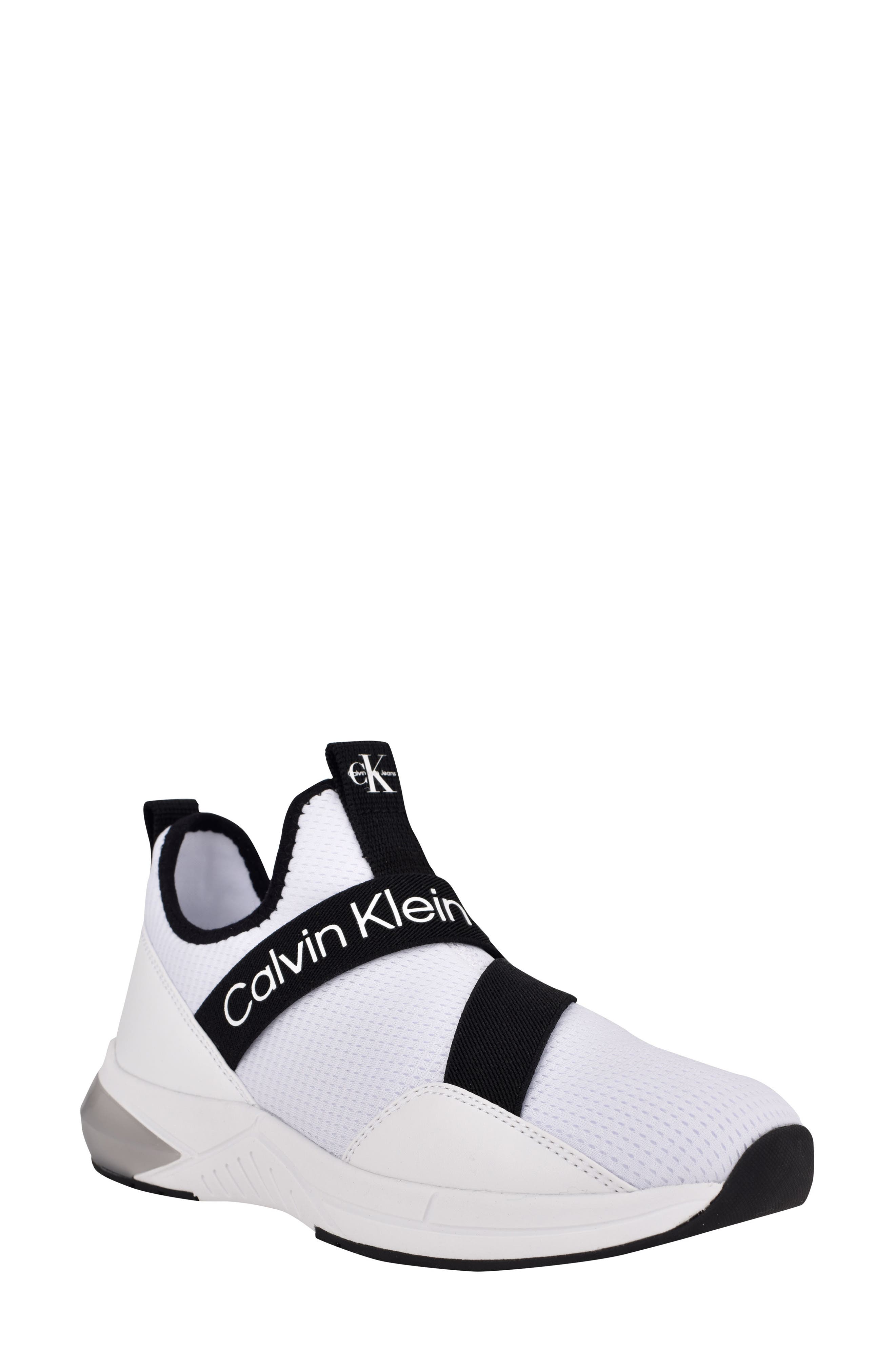 calvin klein white slip on shoes