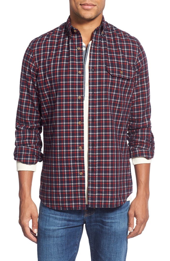 Nordstrom Men's Shop Trim Fit Long Sleeve Plaid Flannel Sport Shirt ...