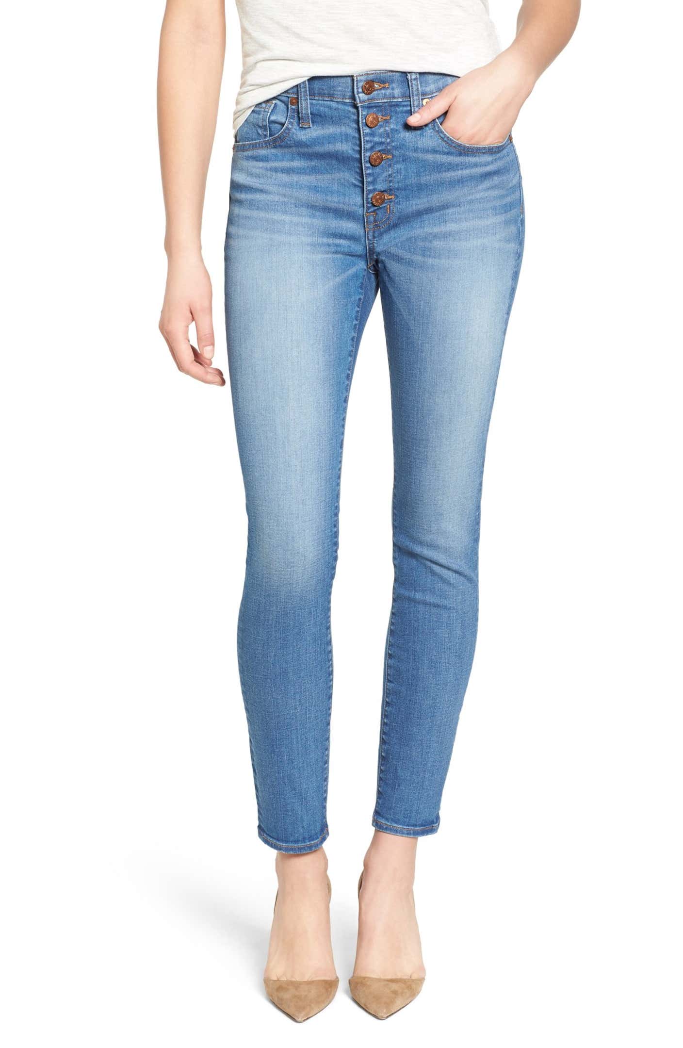 Madewell 'High Riser - Button Through' Crop Skinny Skinny Jeans ...