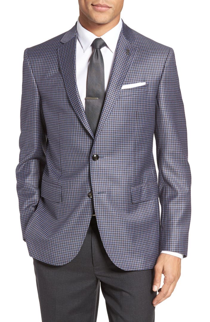 Ted Baker London Jay Trim Fit Check Wool Sport Coat | Nordstrom