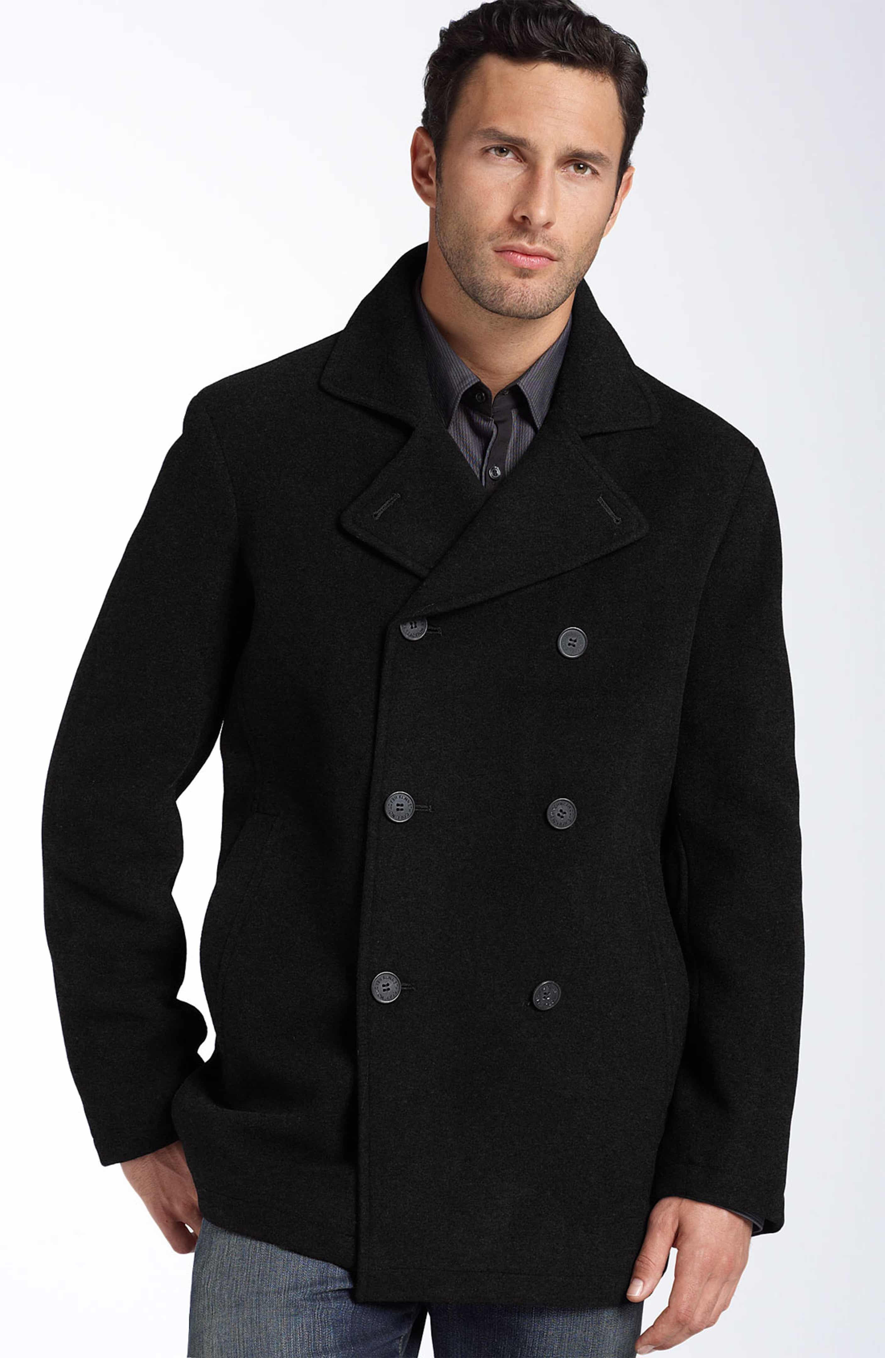 Kenneth Cole Reaction Wool Blend Peacoat | Nordstrom
