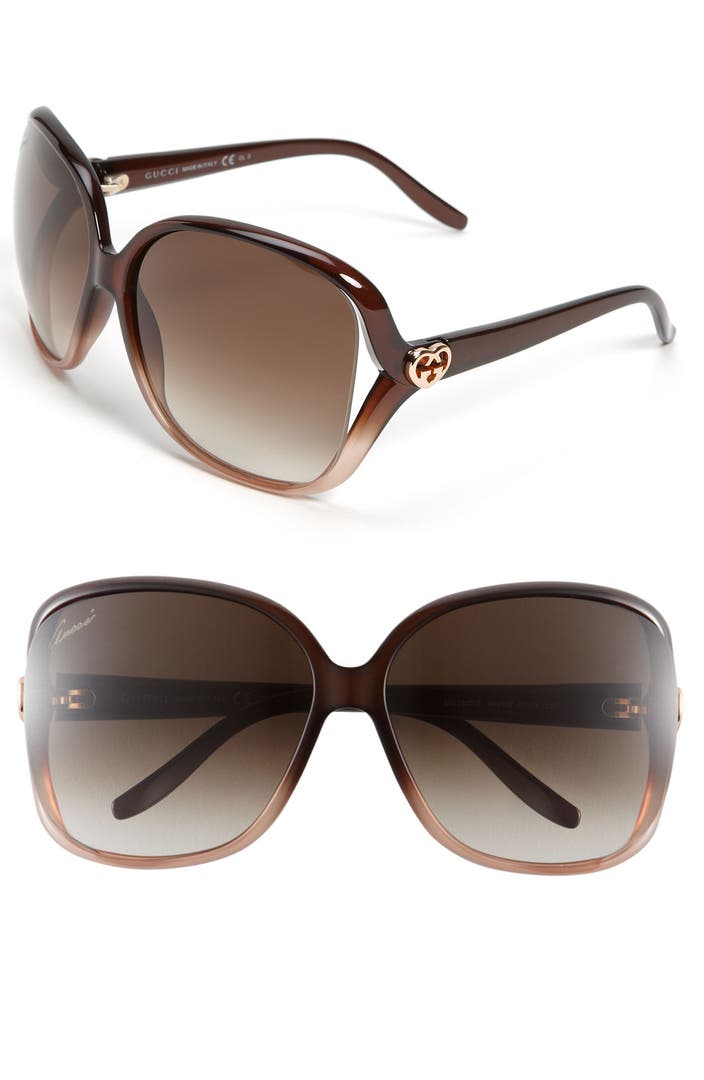 Gucci 60mm Heart Logo Sunglasses | Nordstrom