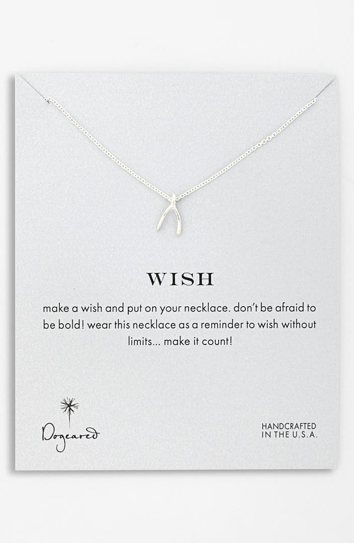 Dogeared 'Reminder - Wish' Wishbone Pendant Necklace | Nordstrom