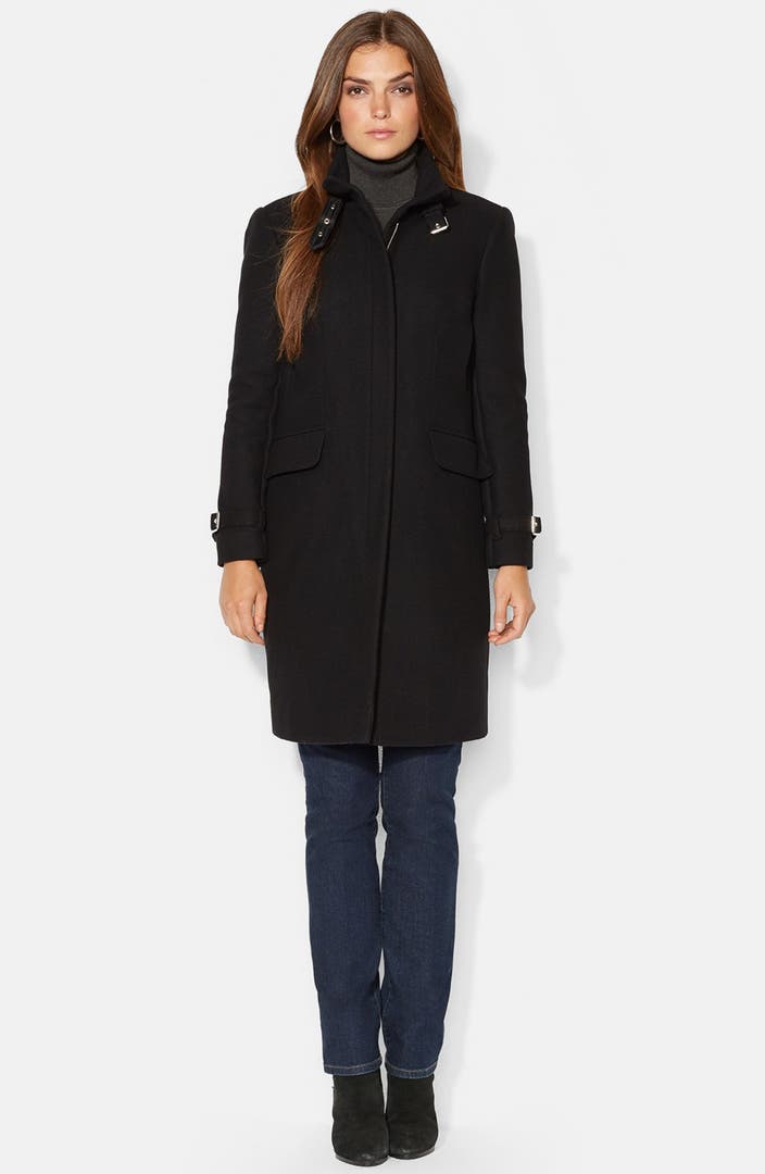 Lauren Ralph Lauren Wool Blend Twill Walking Coat (Online Only) | Nordstrom