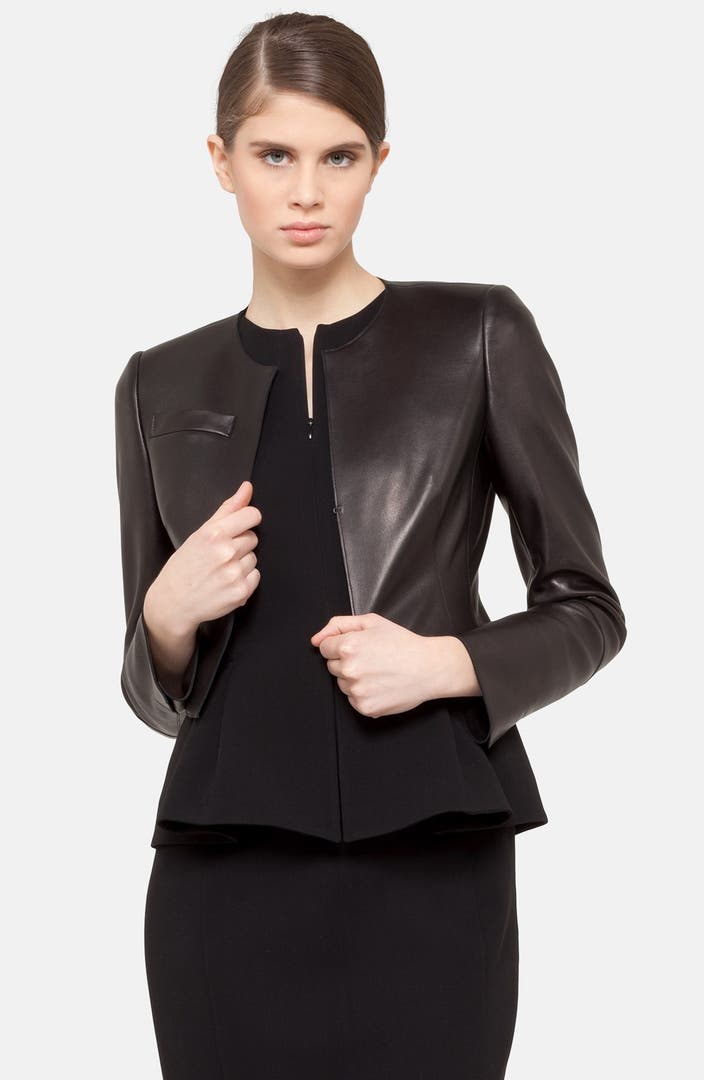 Akris 'Hasso' Leather Crop Jacket | Nordstrom