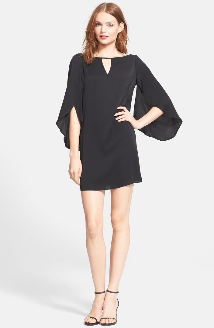 Milly Cutout Butterfly Sleeve Stretch Silk Crepe Dress | Nordstrom