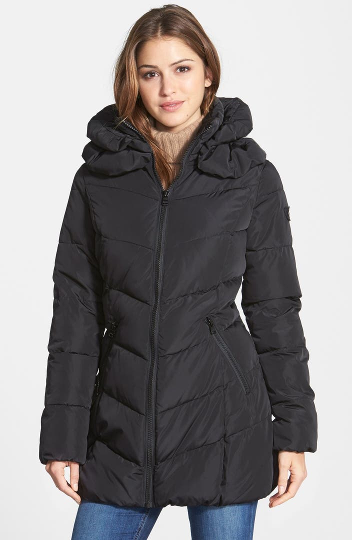 Calvin Klein Quilted Coat with Detachable Collar (Online Only) | Nordstrom