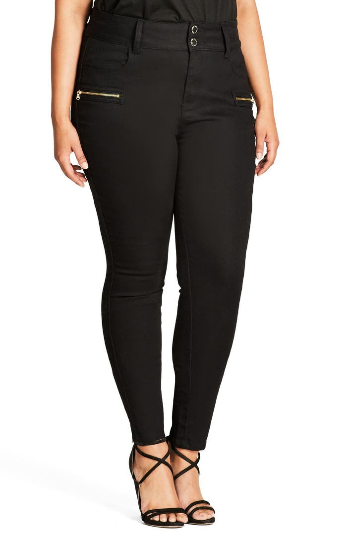 City Chic Jet Apple Stretch Skinny Jeans (Plus Size) | Nordstrom