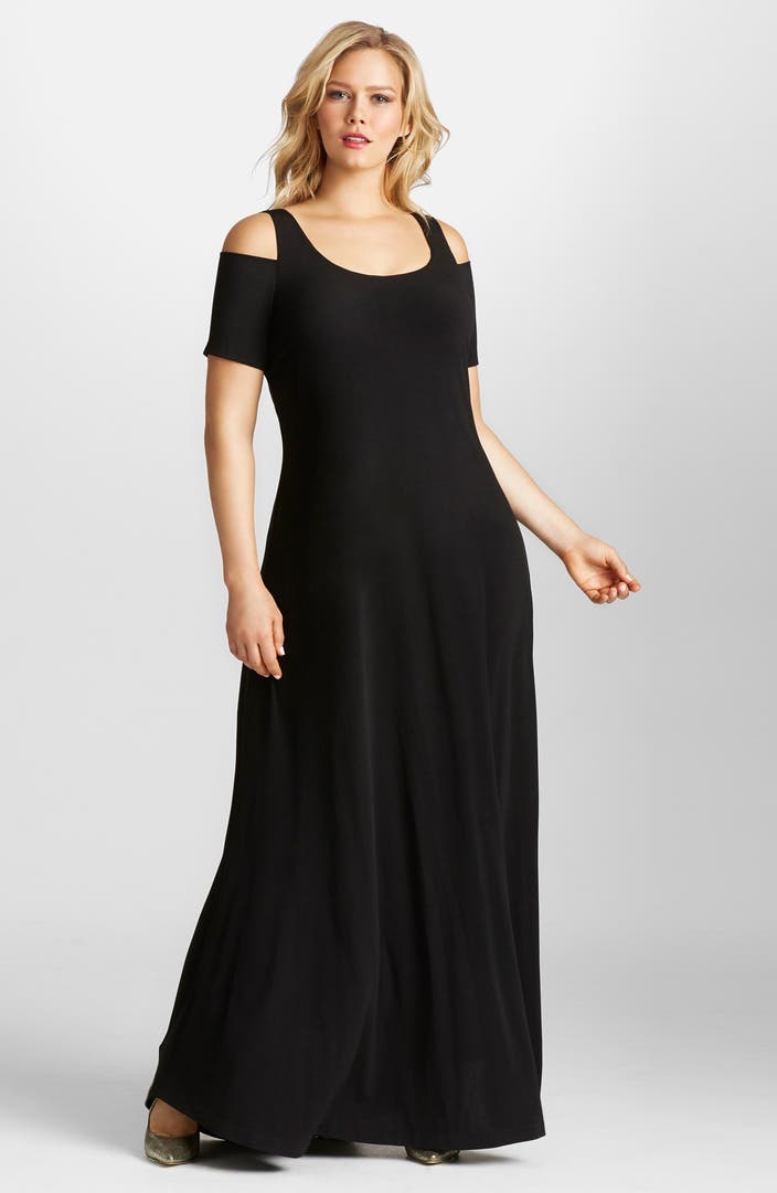 Mynt 1792 Cold Shoulder Maxi Dress (Plus Size) | Nordstrom