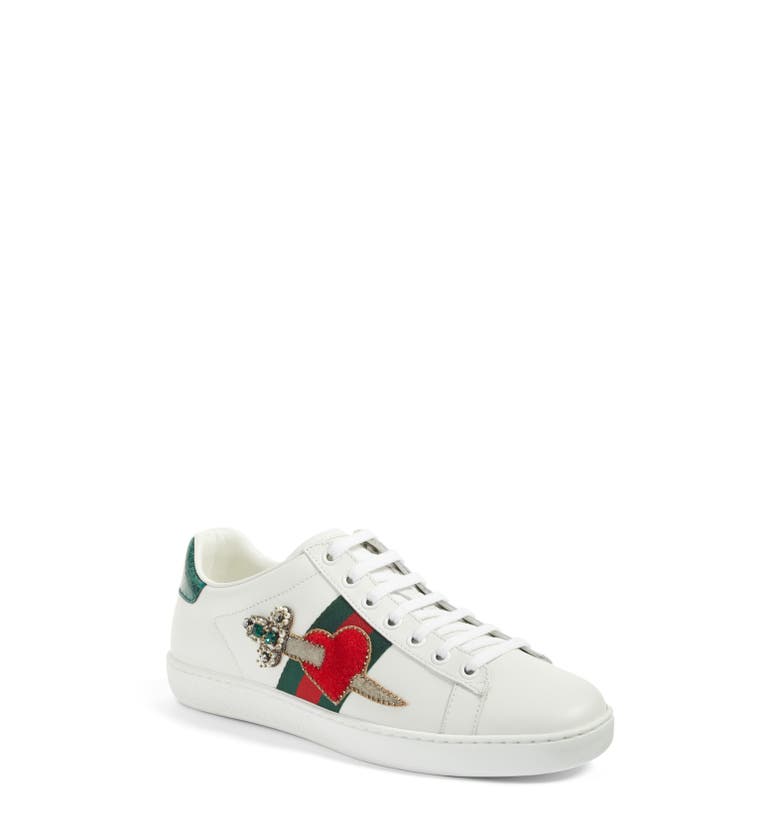 Gucci New Ace Pierced Heart Sneaker (Women) | Nordstrom