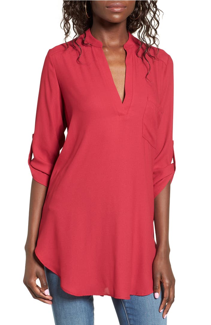 Lush Perfect Roll Tab Sleeve Tunic | Nordstrom