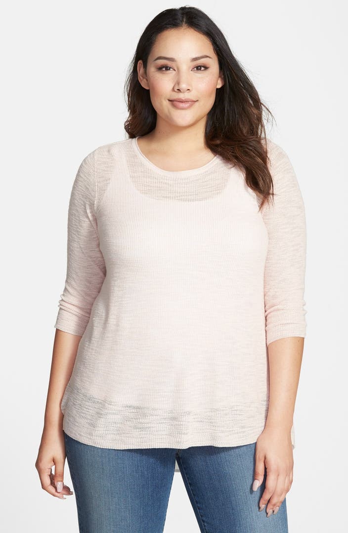 Two by Vince Camuto Split Shirttail Back Knit Tunic (Plus Size) | Nordstrom
