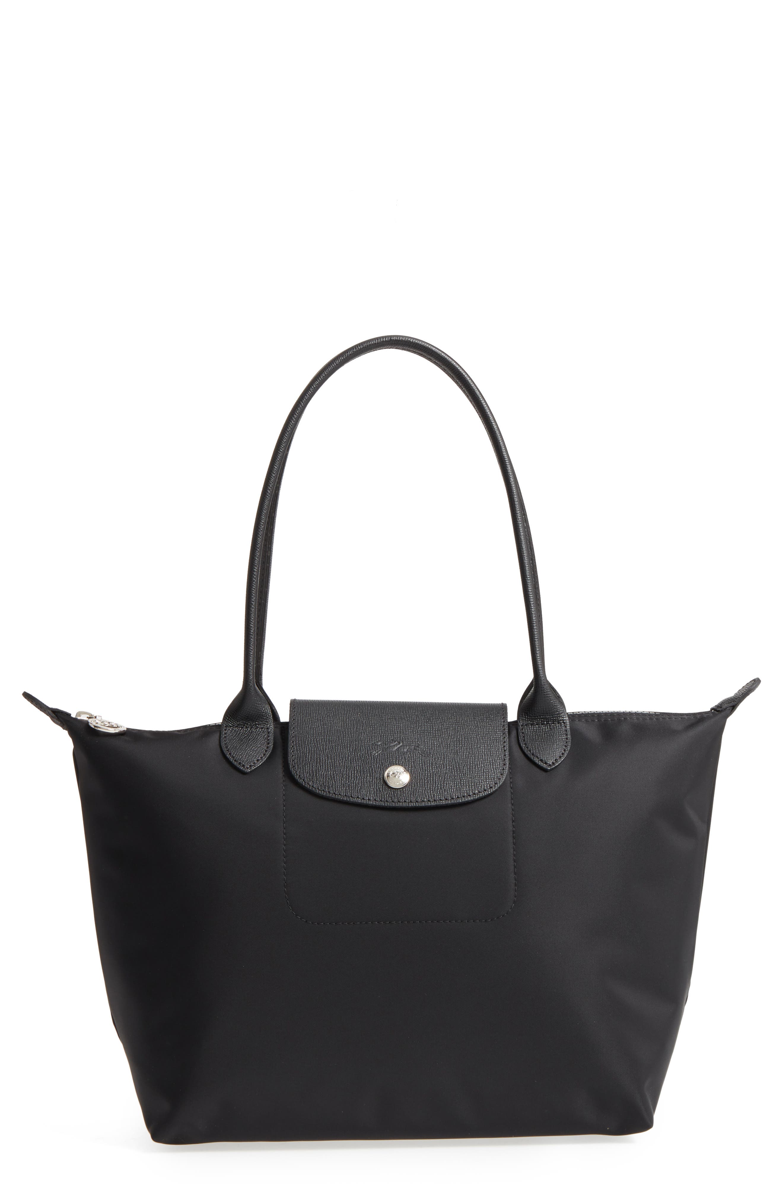 LONGCHAMP Medium Le Pliage Neo Nylon Shoulder Bag - Black, Black/Silver ...