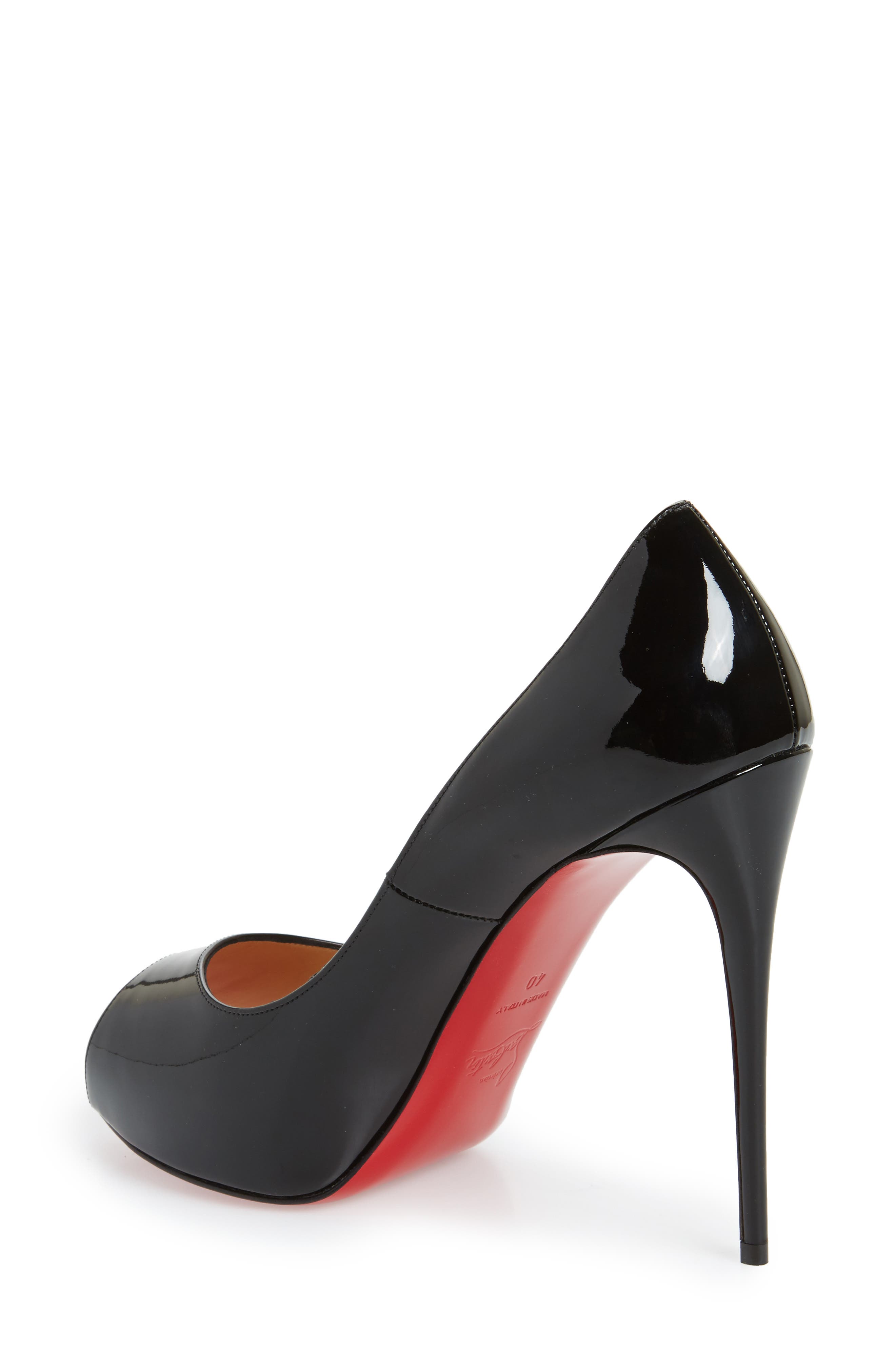 CHRISTIAN LOUBOUTIN New Very Prive Patent Red Sole Pump, Black/Red | ModeSens