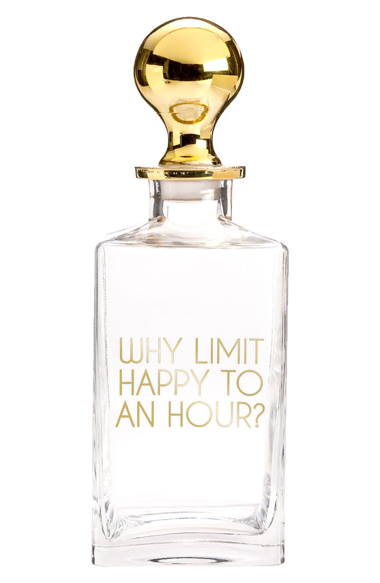 Why Limit Happy To An Hour Decanter,
                        Main,
                        color, Glass/ Gold