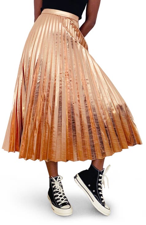 metallic pleated skirt | Nordstrom