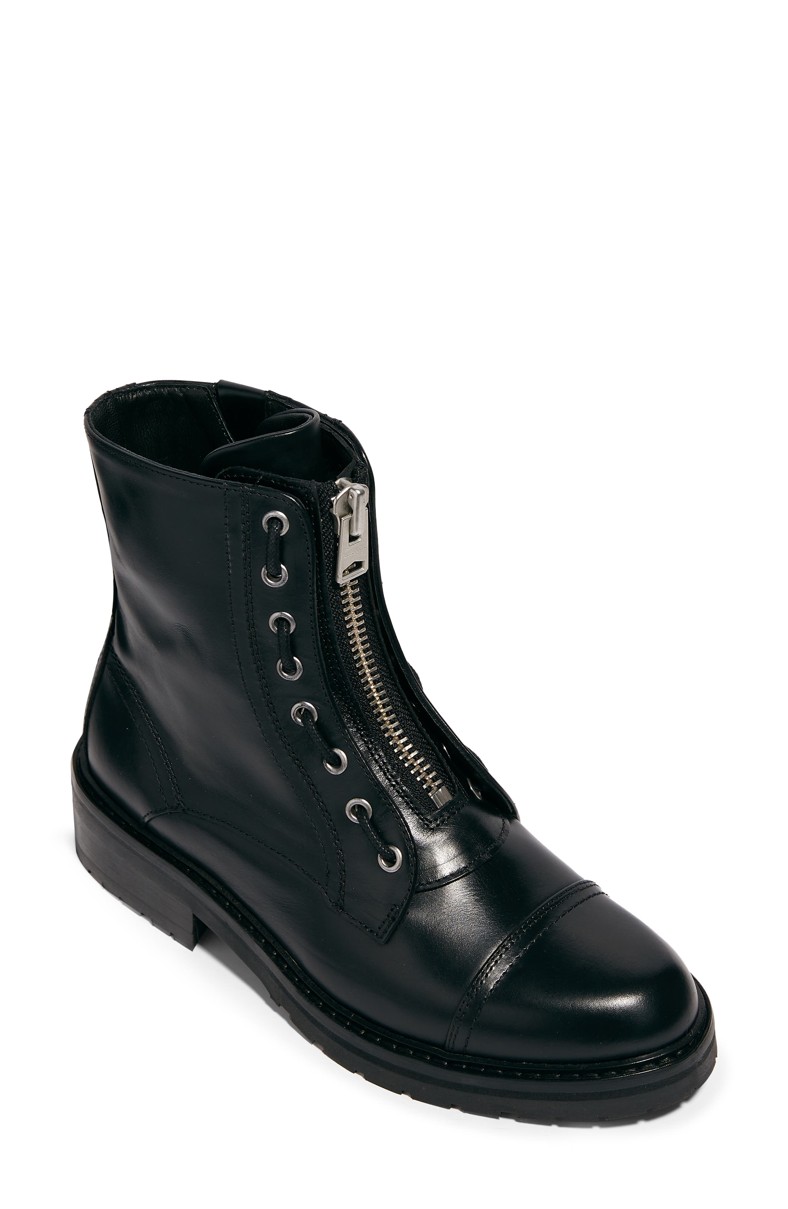 all saints black leather boots