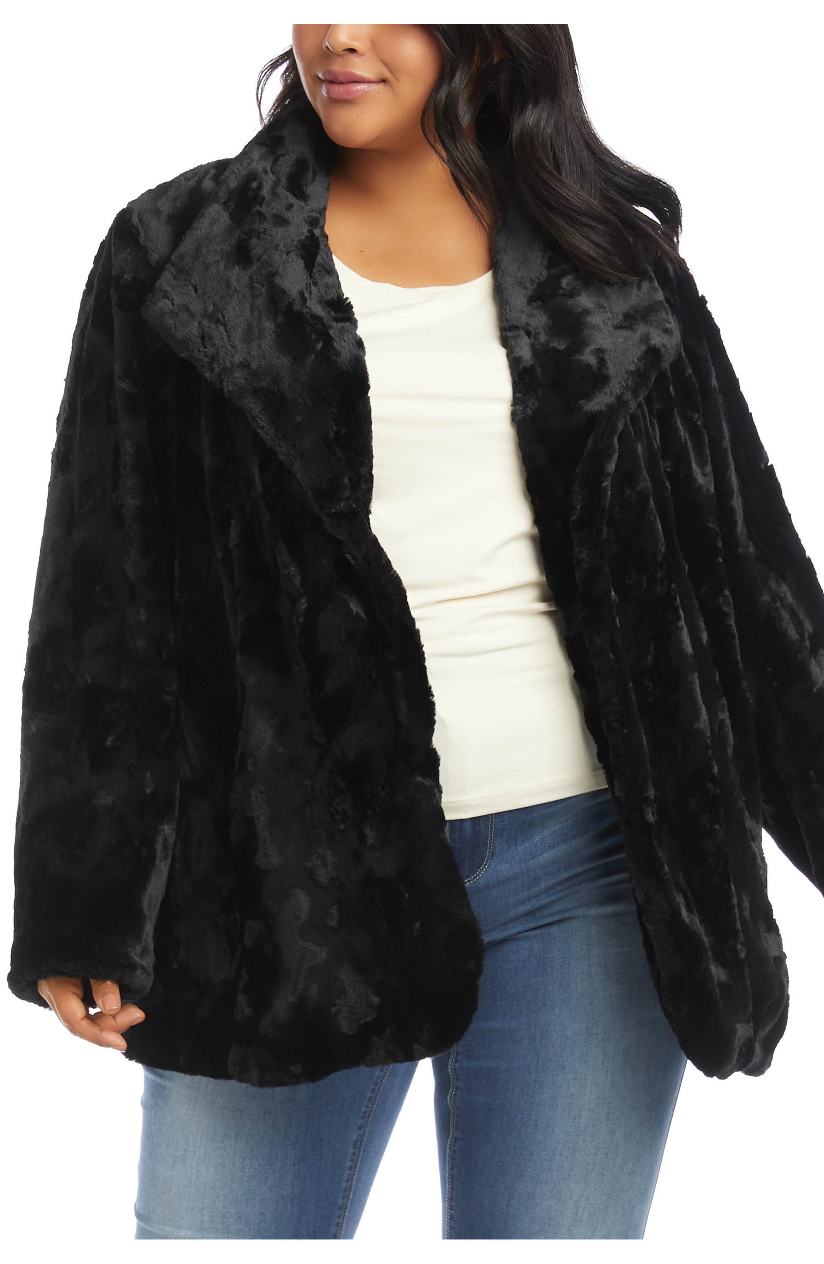 plus size fur jacket