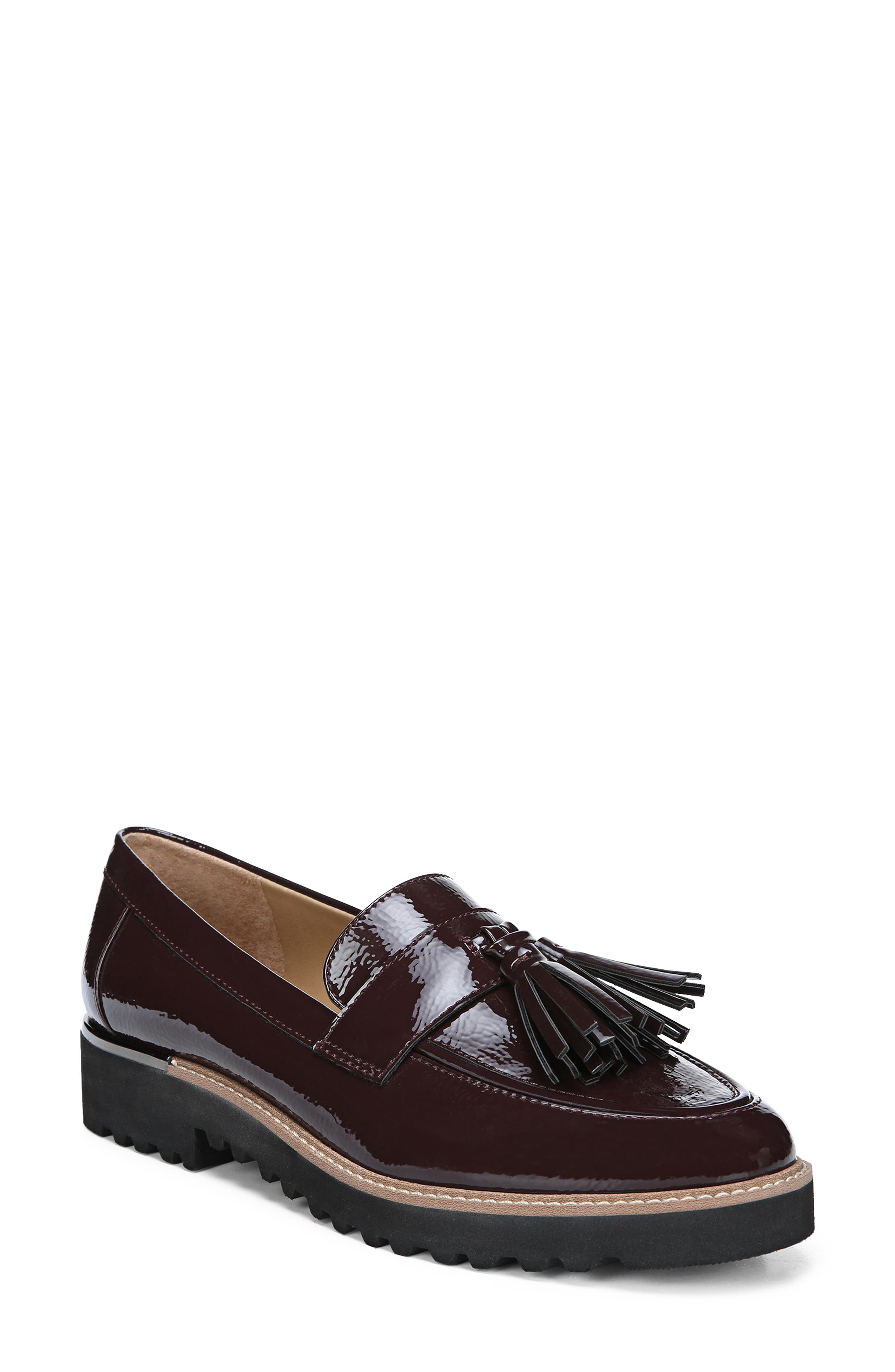 womens wide leather loafers