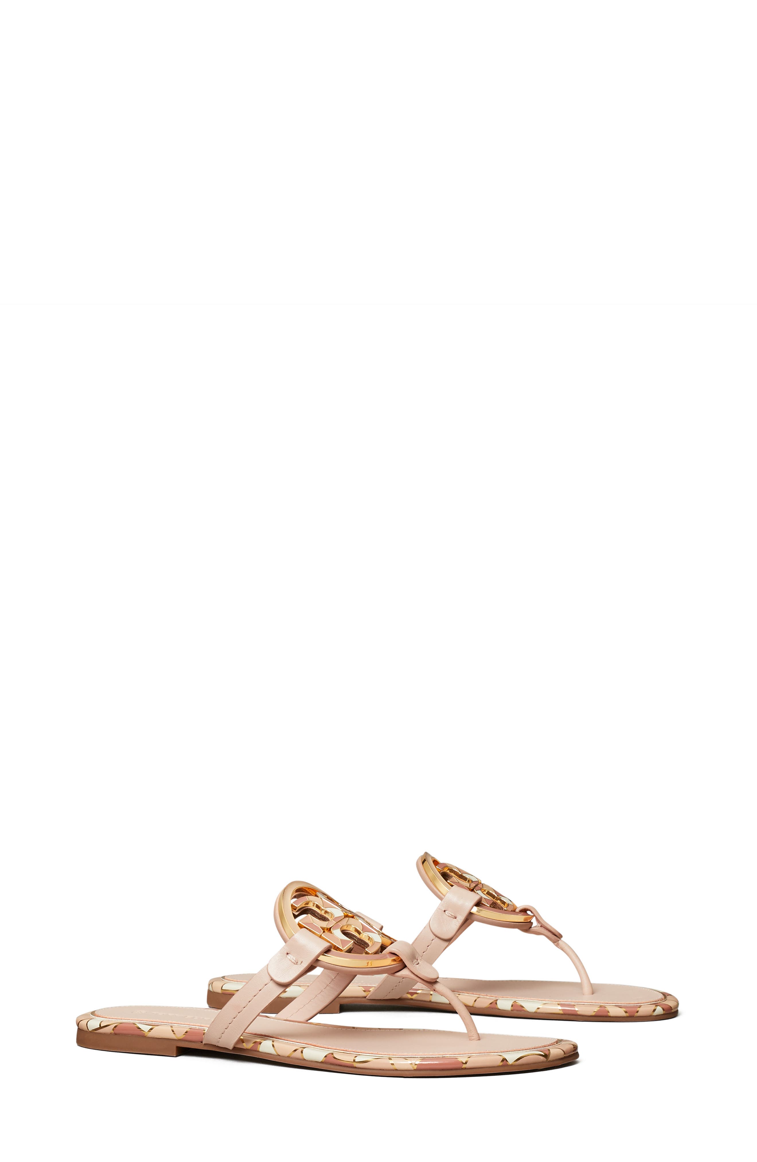 white and gold tory burch sandals