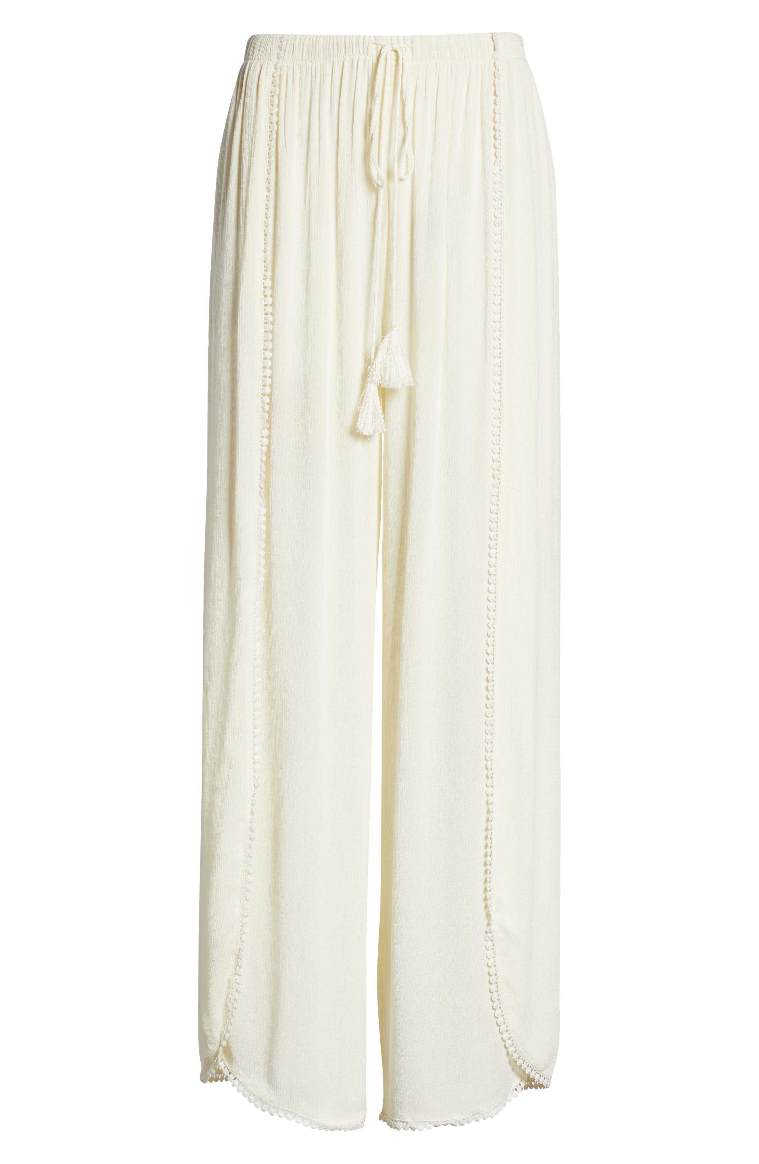 Women/'s Knit Pants Women/'s Knitwear Cotton Linen Pants LINEN PLEATED PANTS Off White Designer Trousers
