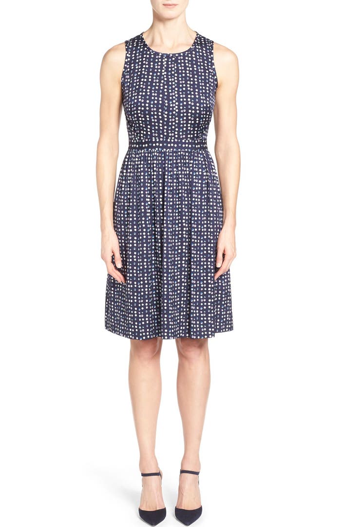 Classiques Entier® Fit & Flare Stretch Silk Dress | Nordstrom