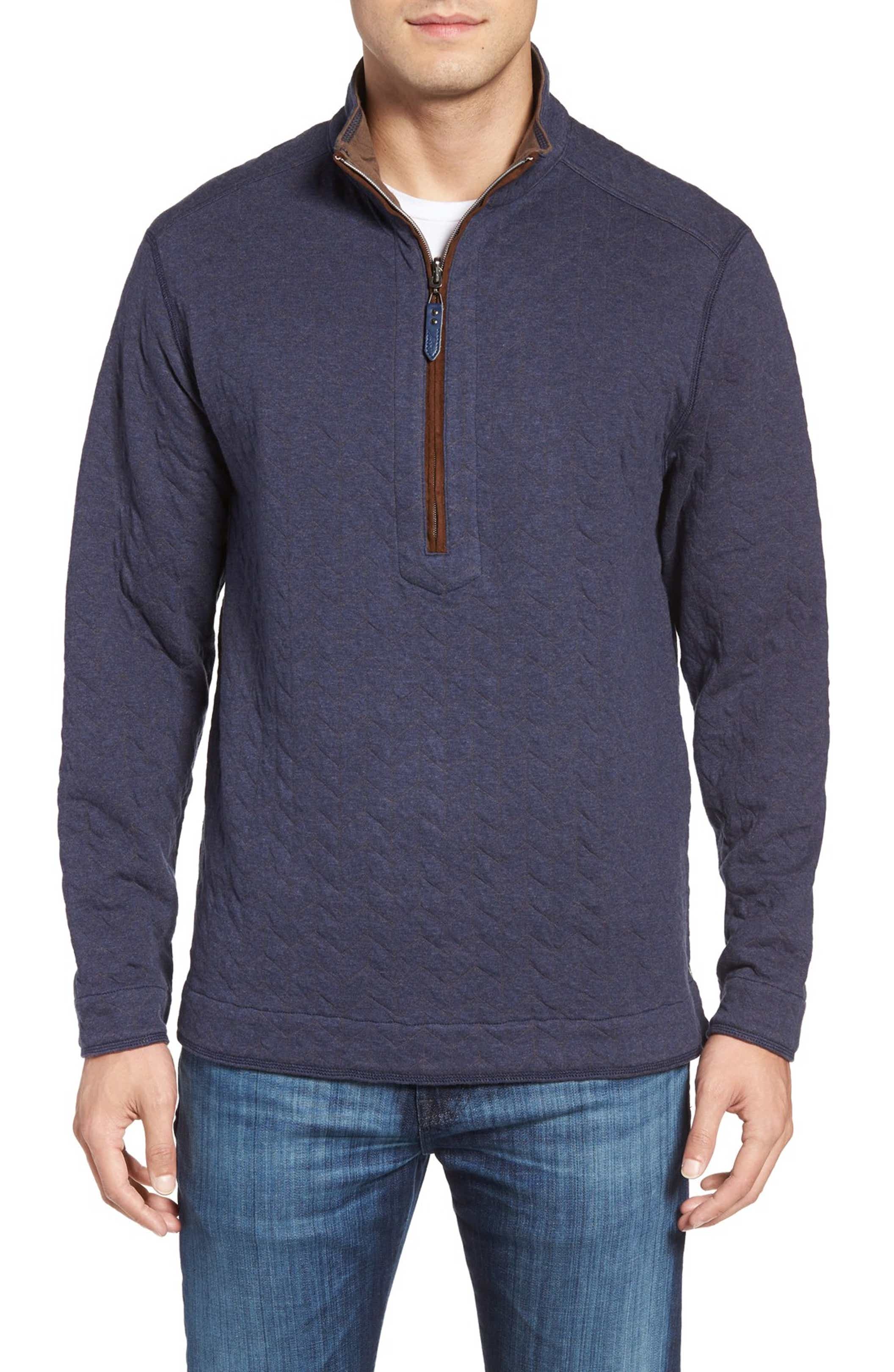 Tommy Bahama 'Cobble Hill' Reversible Quilted Quarter Zip Pullover ...