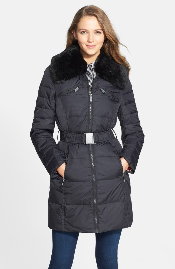 DKNY 'Blakely' Faux Fur Trim Down & Feather Coat (Online Only) | Nordstrom