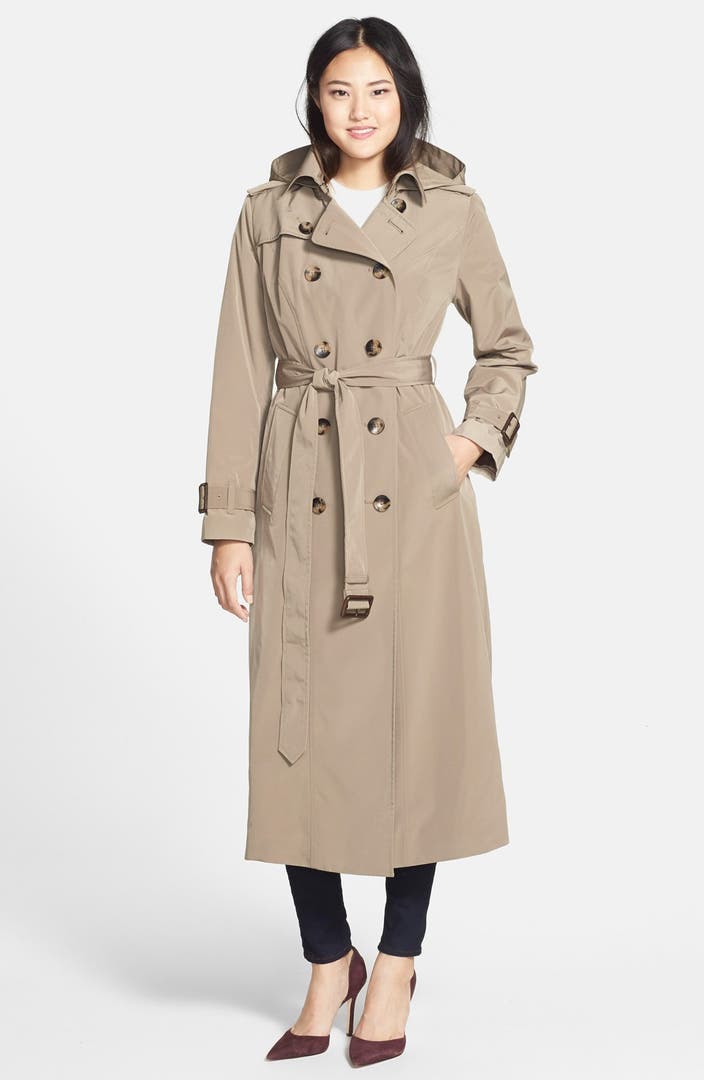 London Fog Long Trench Coat with Removable Hood (Online Only) | Nordstrom