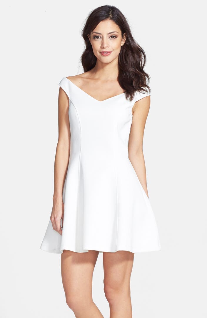 Bardot 'Garden Party' Off the Shoulder Stretch Fit & Flare Dress ...