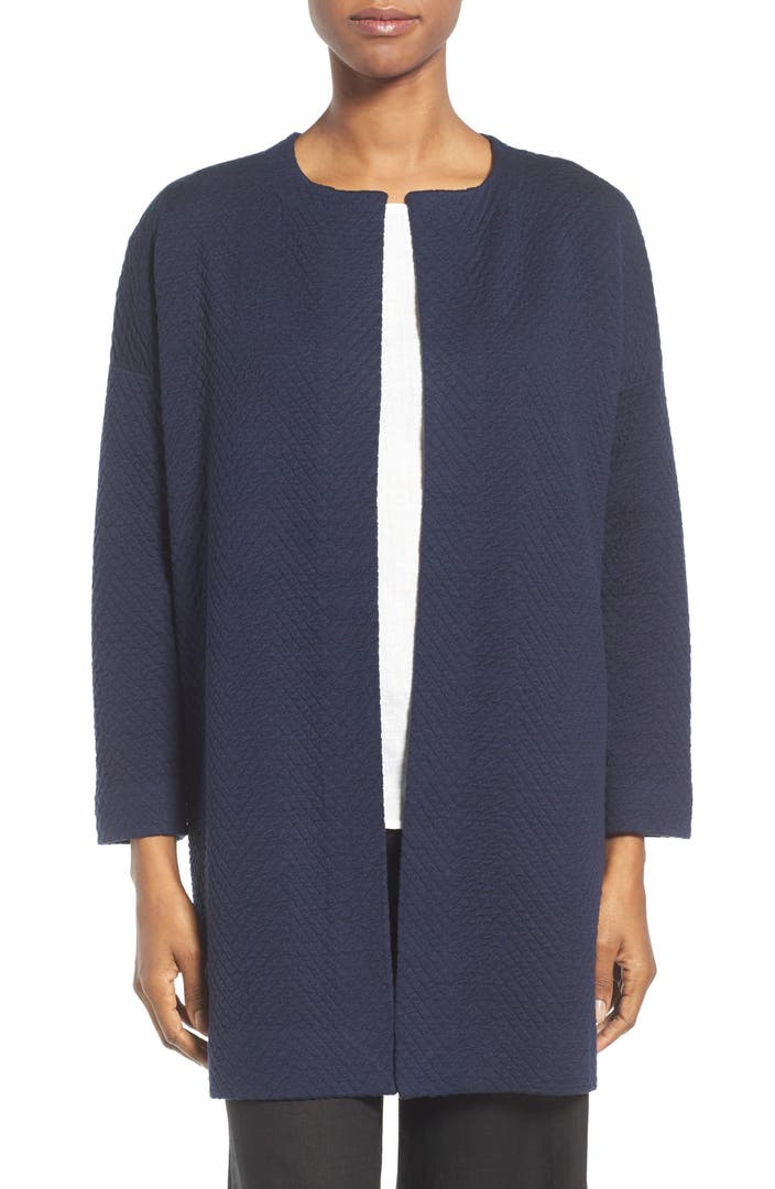 Eileen Fisher Silk Blend Jacquard Jacket (Regular & Petite) | Nordstrom