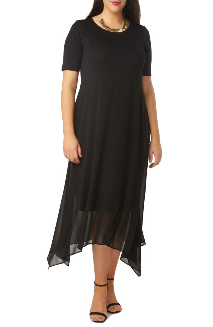 Evans Handkerchief Hem Maxi Dress (Plus Size) | Nordstrom