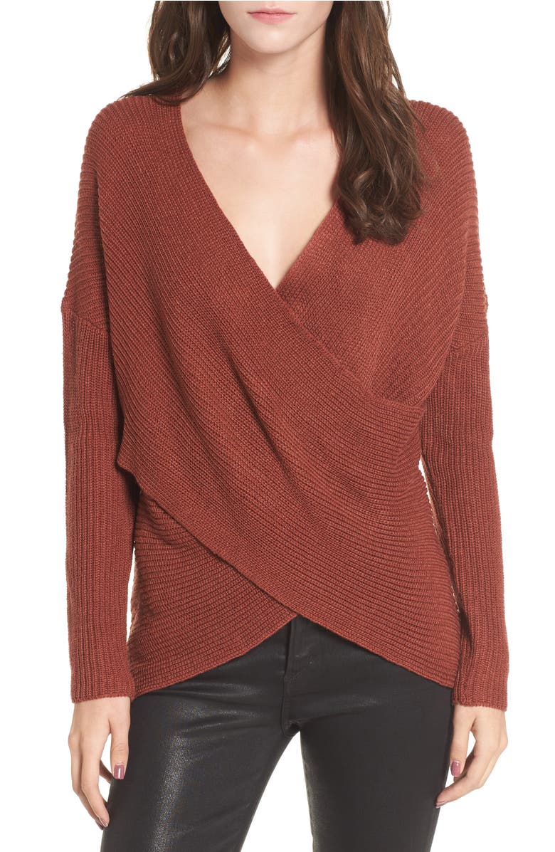 ASTR the Label Wrap Front Sweater | Nordstrom