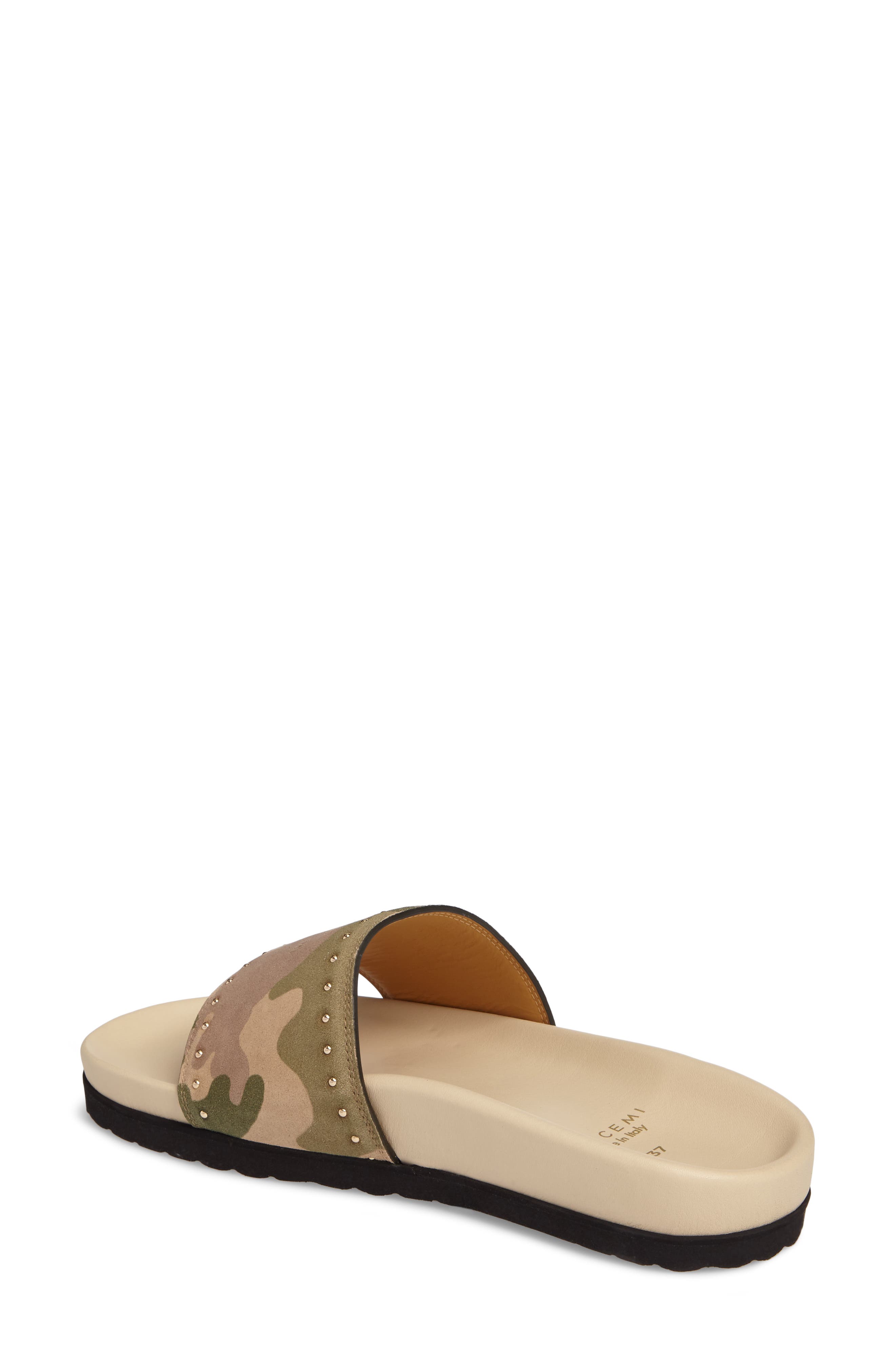 BUSCEMI Camouflage Studded Pool Slide Sandal, Camo Olive | ModeSens