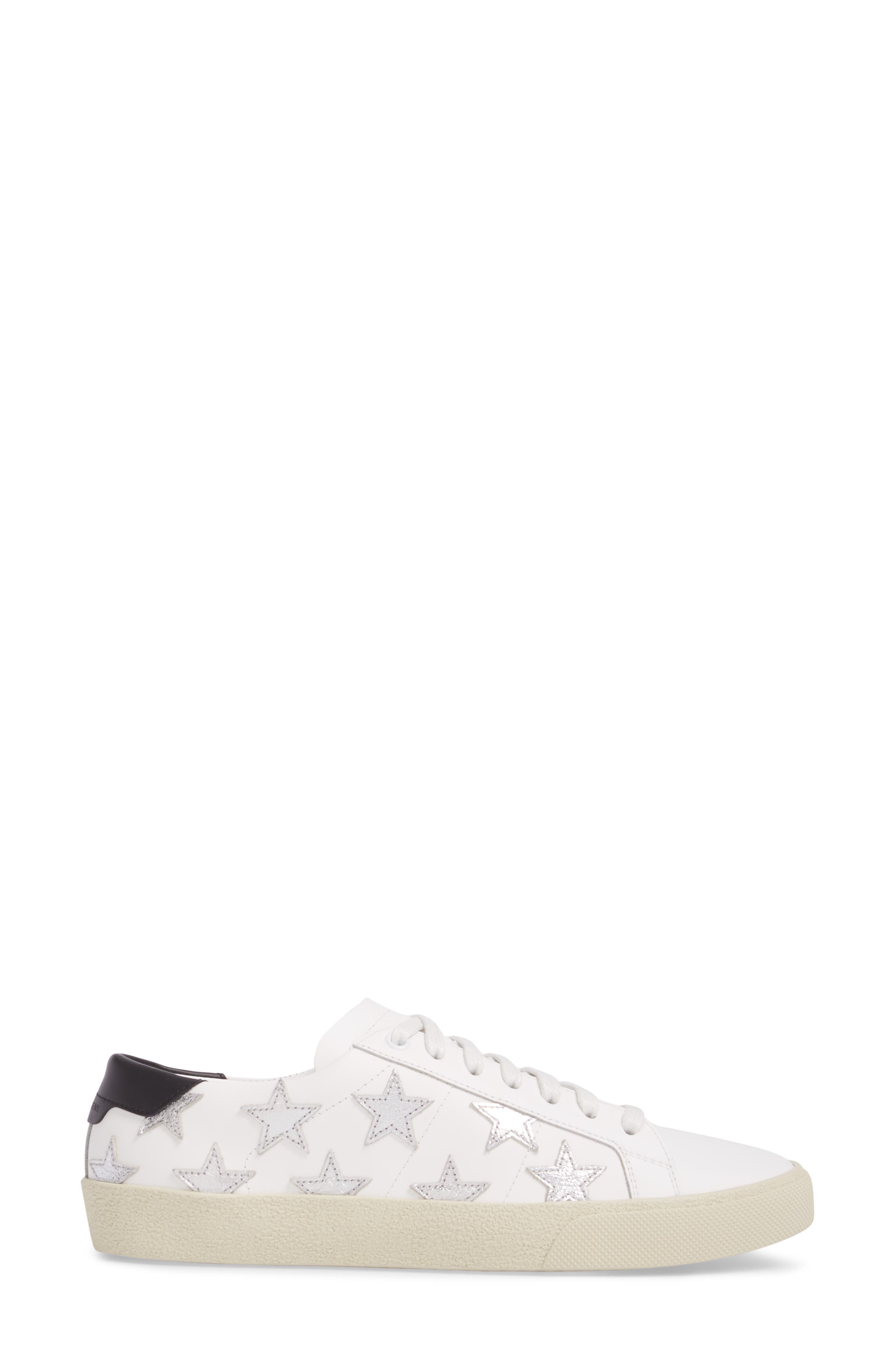 SAINT LAURENT Court Classic Low-Top Sneaker With Stars, White Black ...