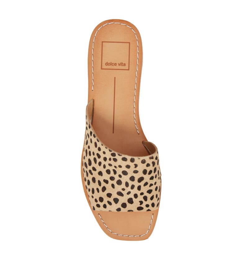 Cato Genuine Calf Hair Slide Sandal, Alternate, color, Leopard Calf Hair
