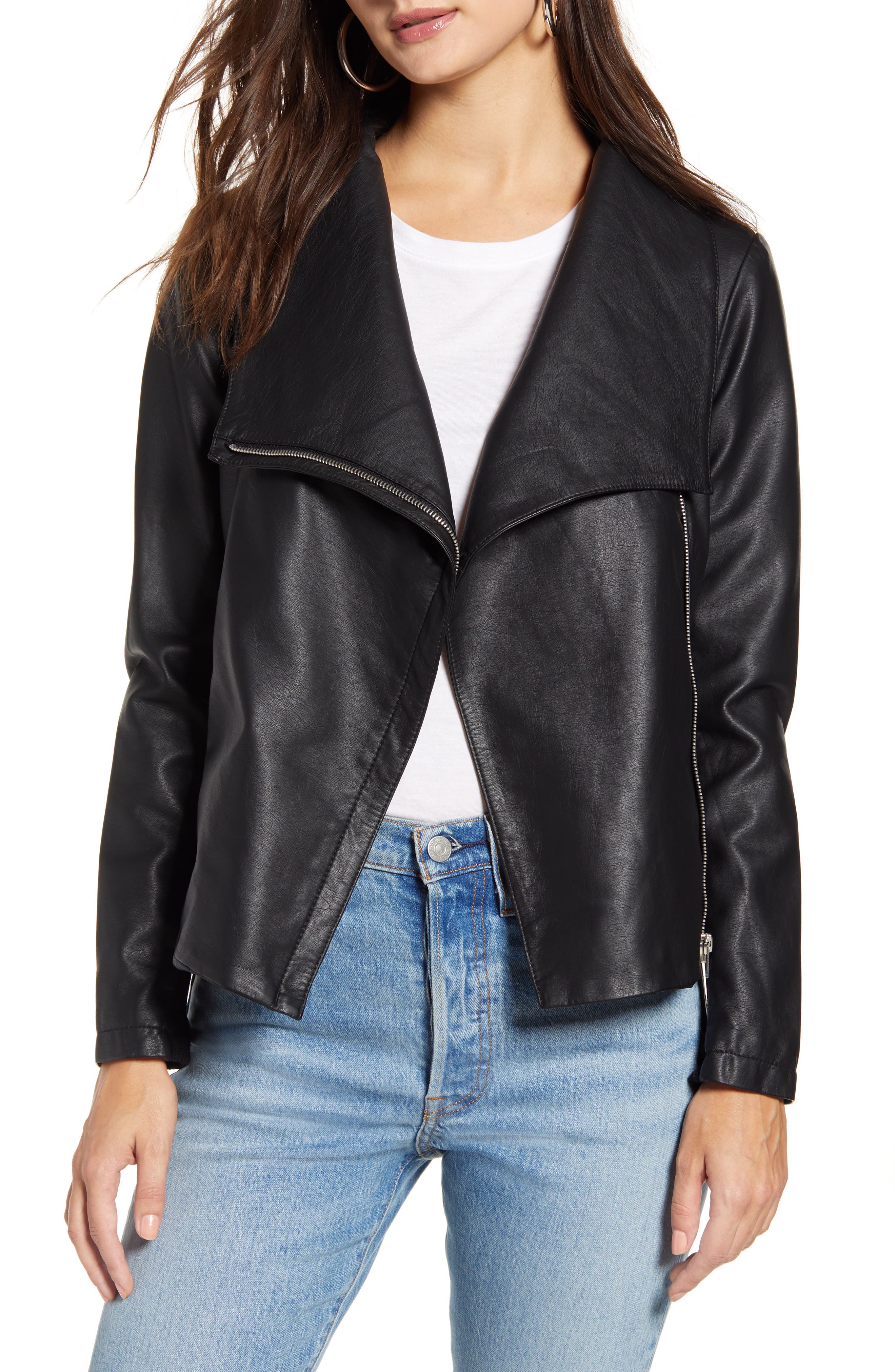 short faux leather jacket