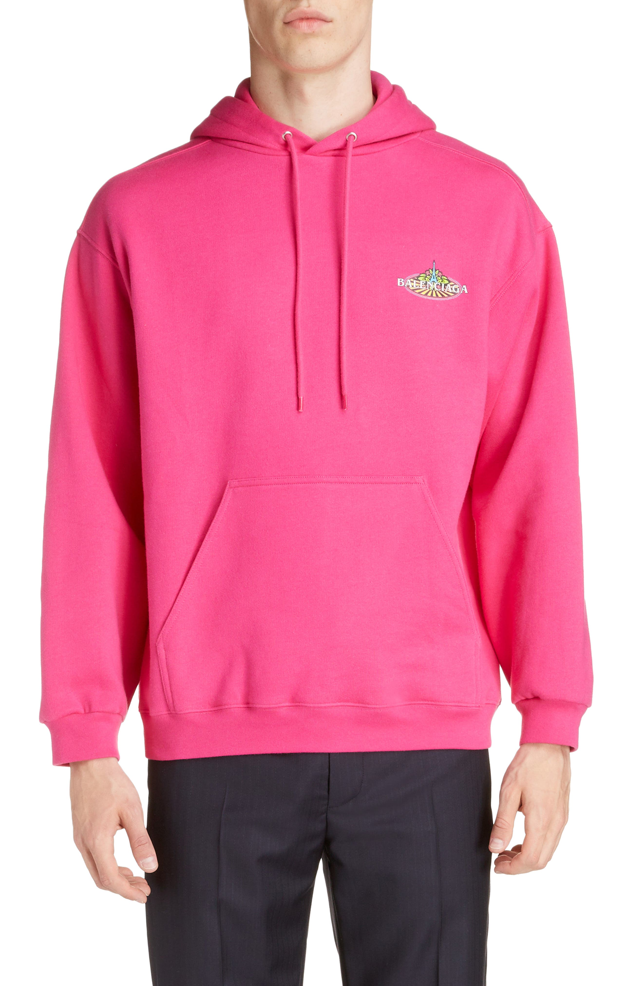 balenciaga hoodie mens pink