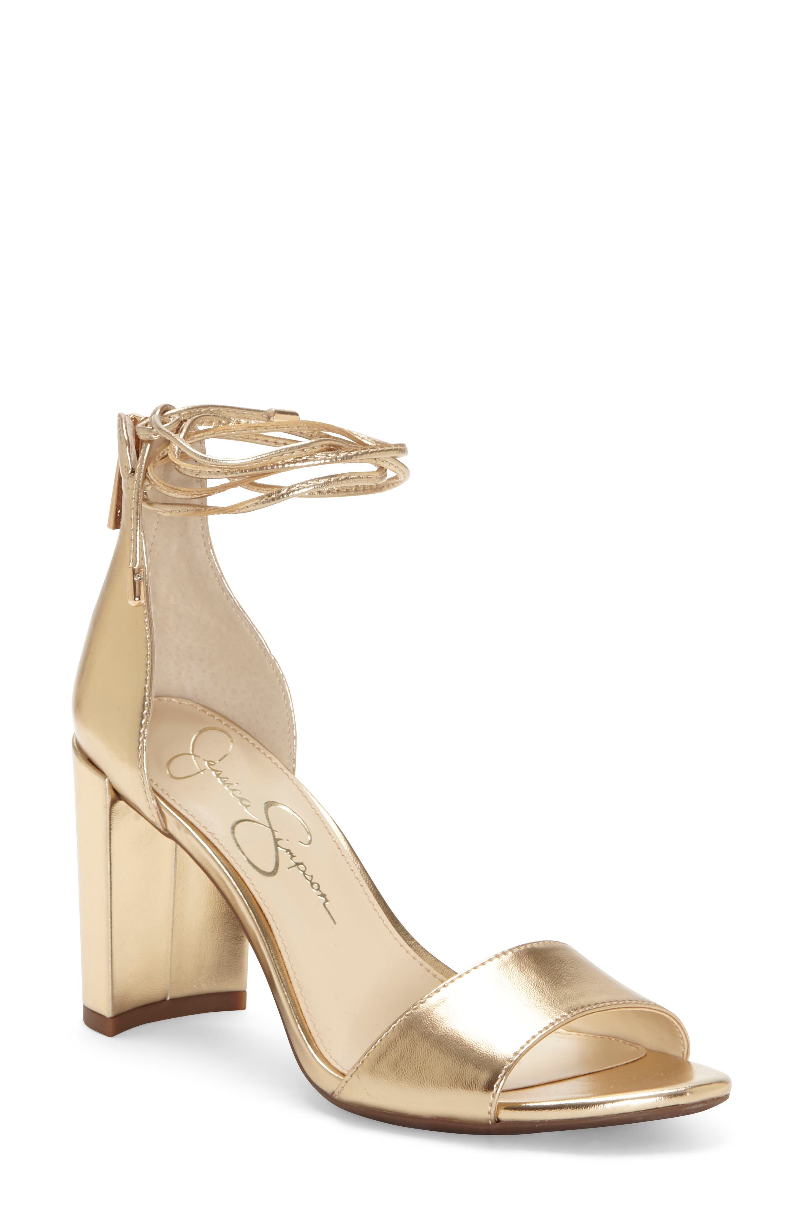 jessica simpson gold heels