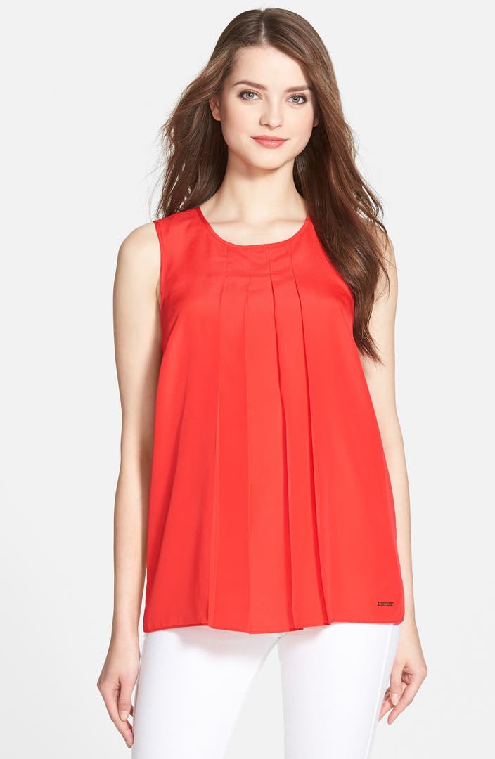 MICHAEL Michael Kors Pleat Neck Sleeveless Top | Nordstrom