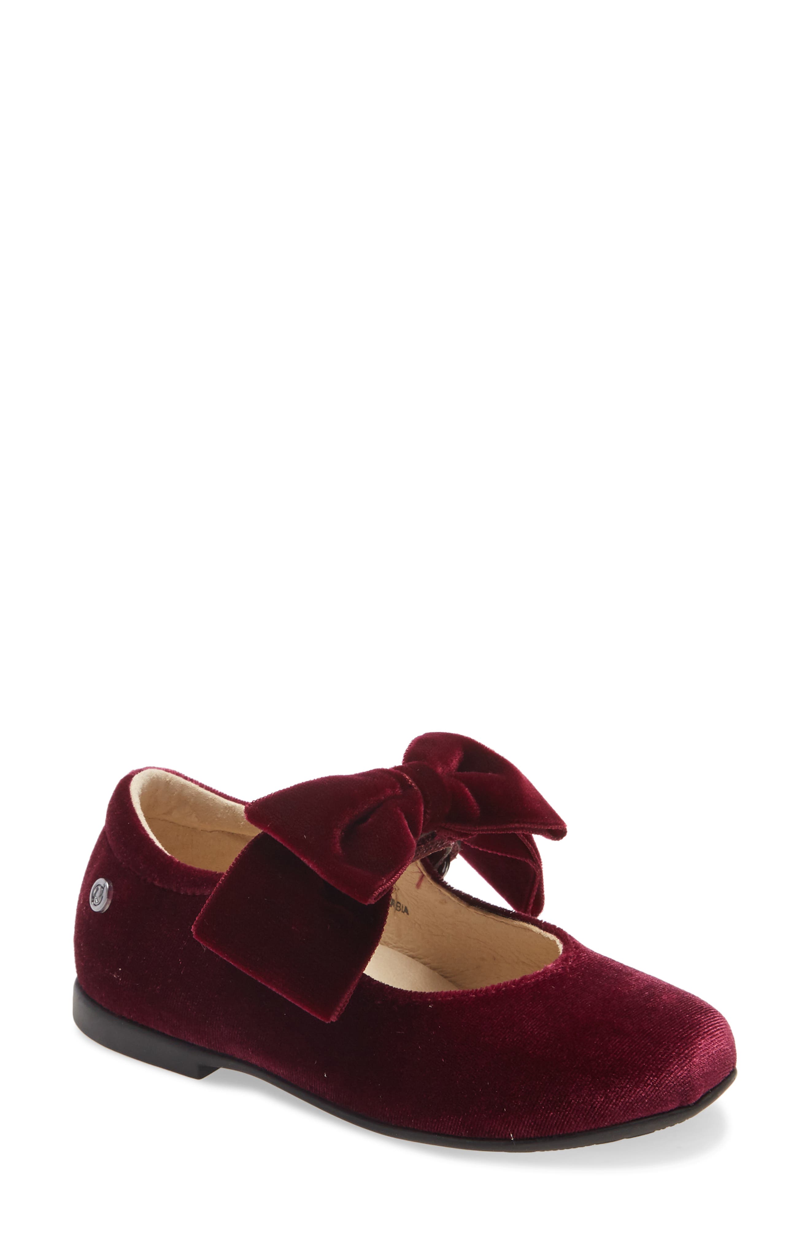 burgundy little girl shoes