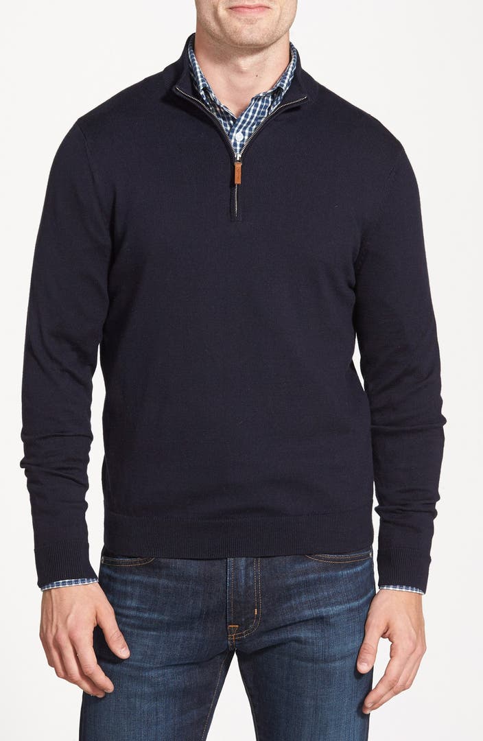 Nordstrom Men's Shop Half Zip Cotton & Cashmere Pullover (Regular ...
