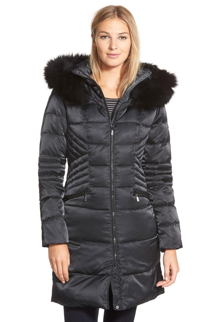 1 Madison Down & Feather Fill Coat with Genuine Fox Fur | Nordstrom