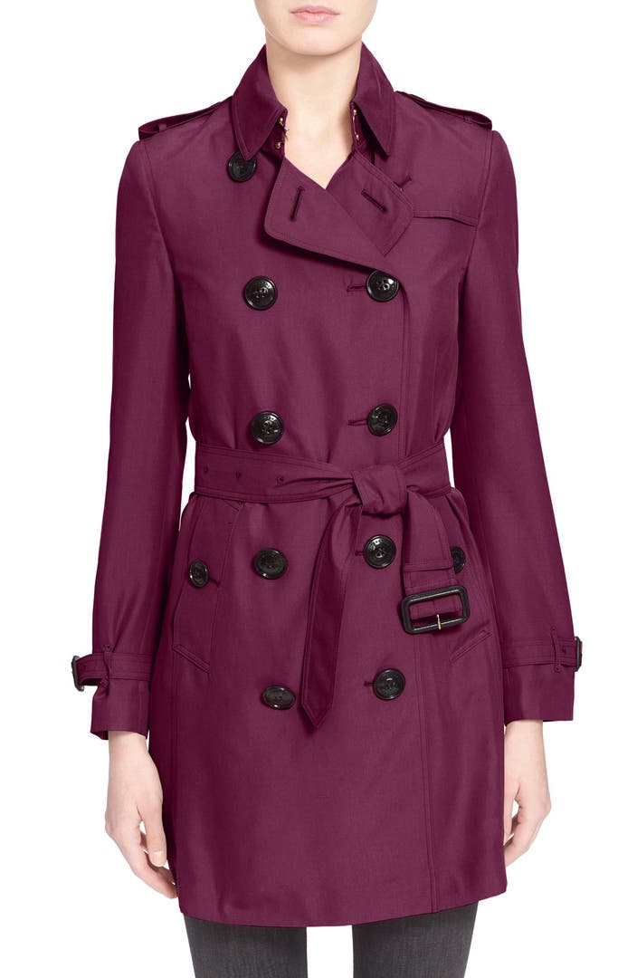 Burberry London 'Kensington' Double Breasted Silk Trench Coat | Nordstrom