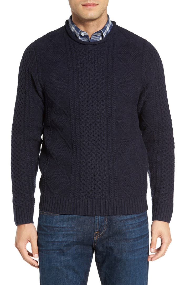 Nordstrom Men's Shop Wool Blend Fisherman Sweater | Nordstrom